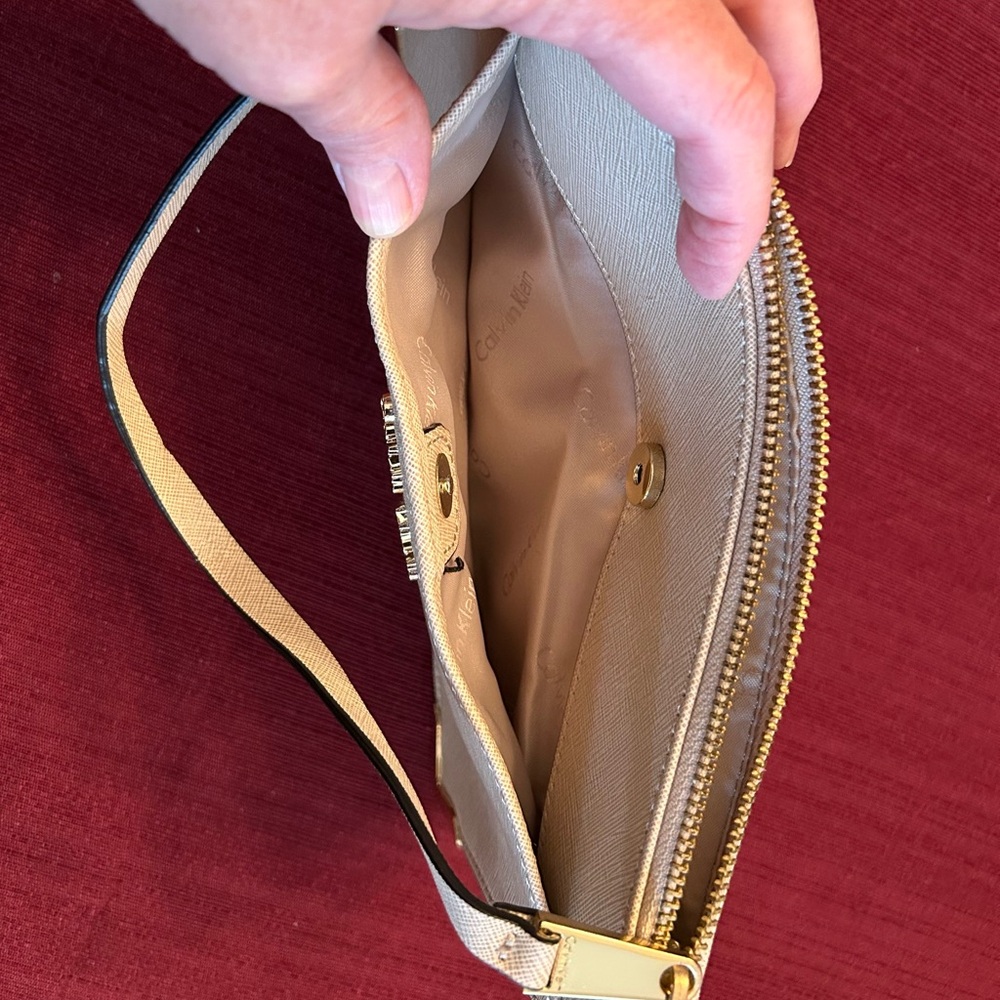 Calvin Klein Beige Wristlet Clutch - Picture 7 of 8
